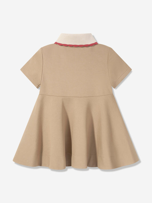 Fendi Girls Punto Milano Dress in Beige