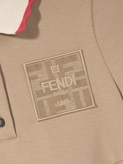 Fendi Girls Punto Milano Dress in Beige