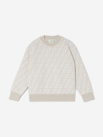 Fendi Kids FF Knitted Jumper in Grey