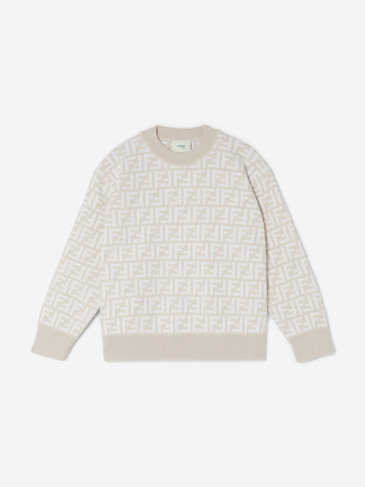 Fendi Kids FF Knitted Jumper in Grey