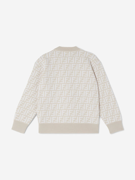 Fendi Kids FF Knitted Jumper in Grey