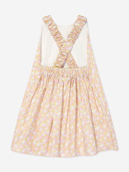 Fendi Girls Micro Logo Sleeveless Dress in Multicolour