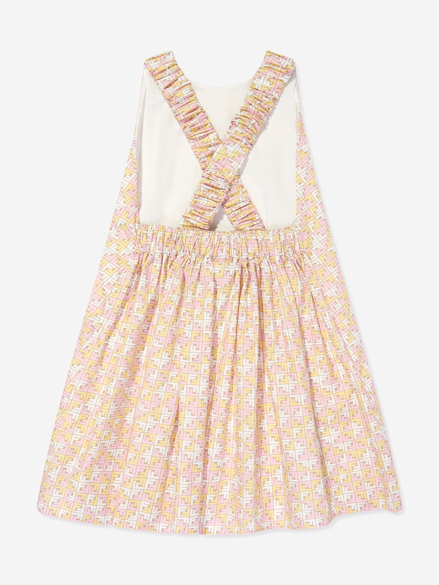 Fendi Girls Micro Logo Sleeveless Dress in Multicolour