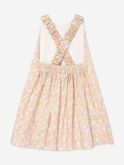 Fendi Girls Micro Logo Sleeveless Dress in Multicolour