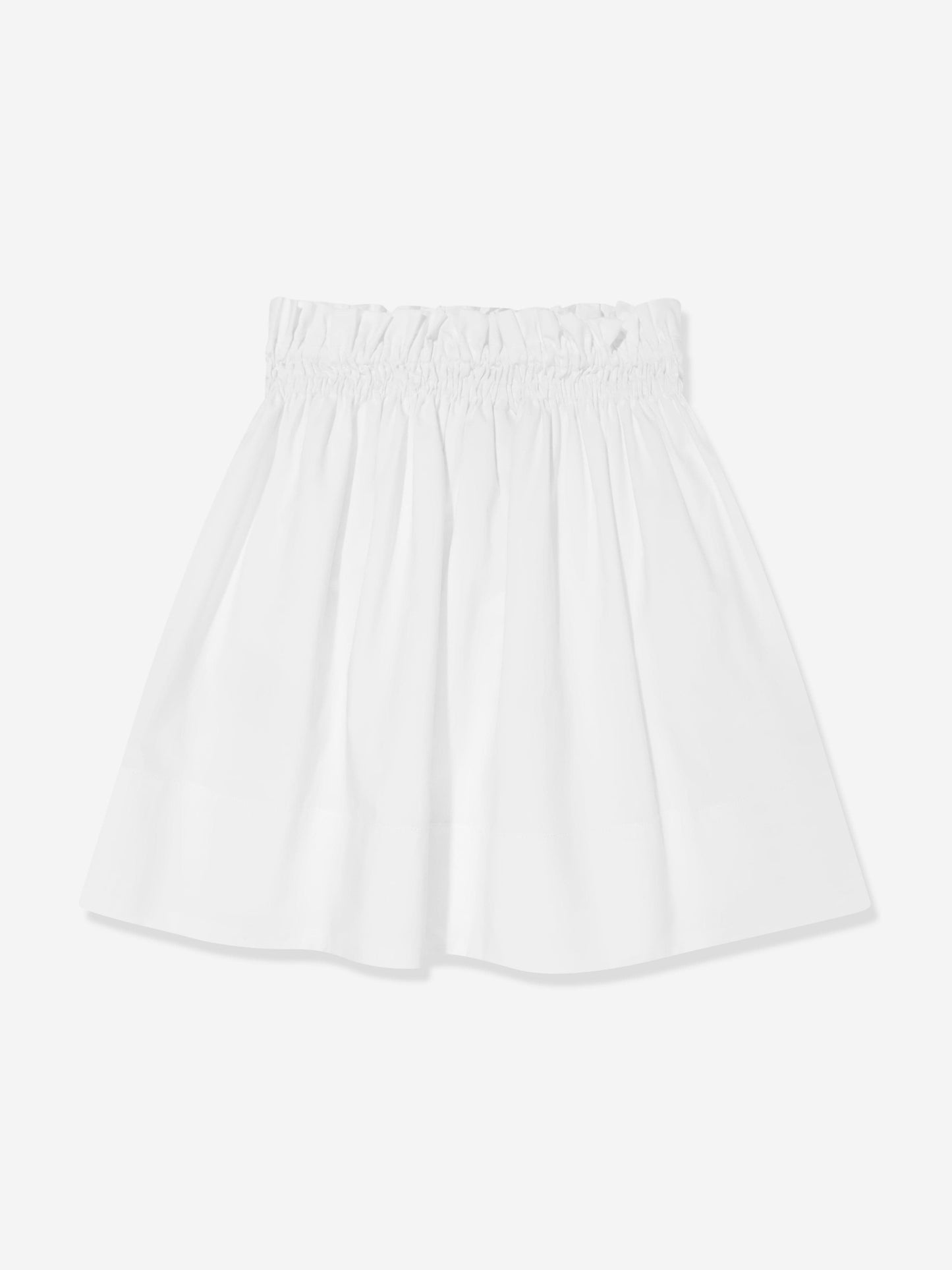 Fendi Girls Cotton Logo Skirt in White