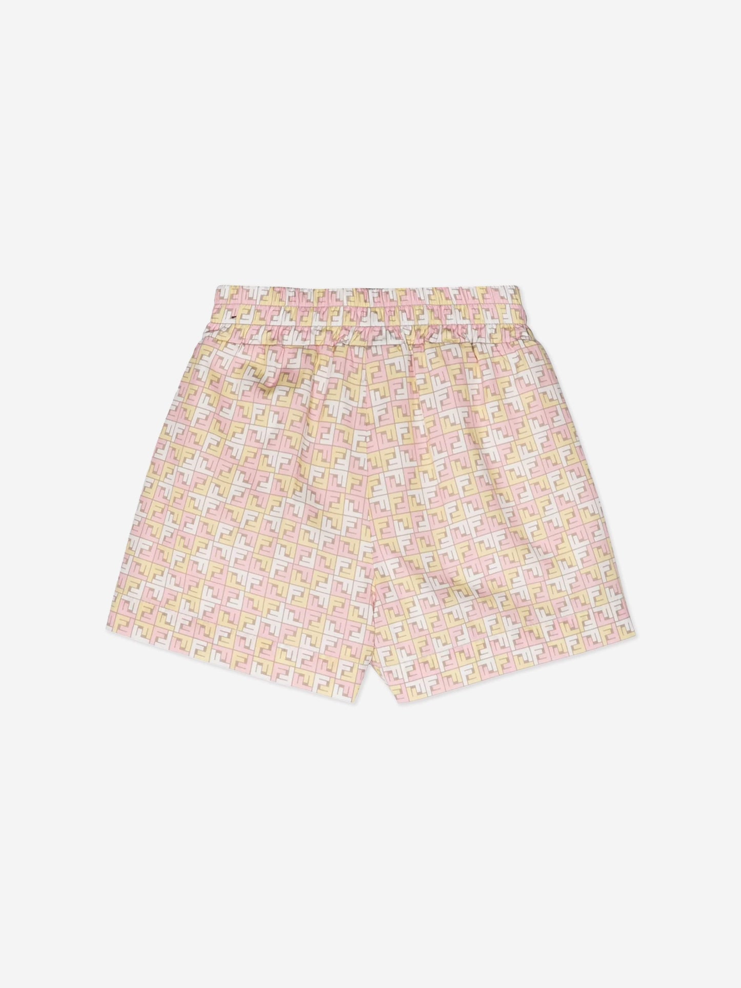 Fendi Girls Micro Logo Shorts in Beige