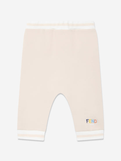 Fendi Baby Logo Joggers in Beige