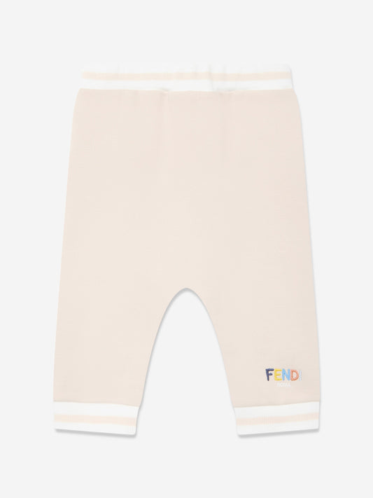 Fendi Baby Logo Joggers in Beige