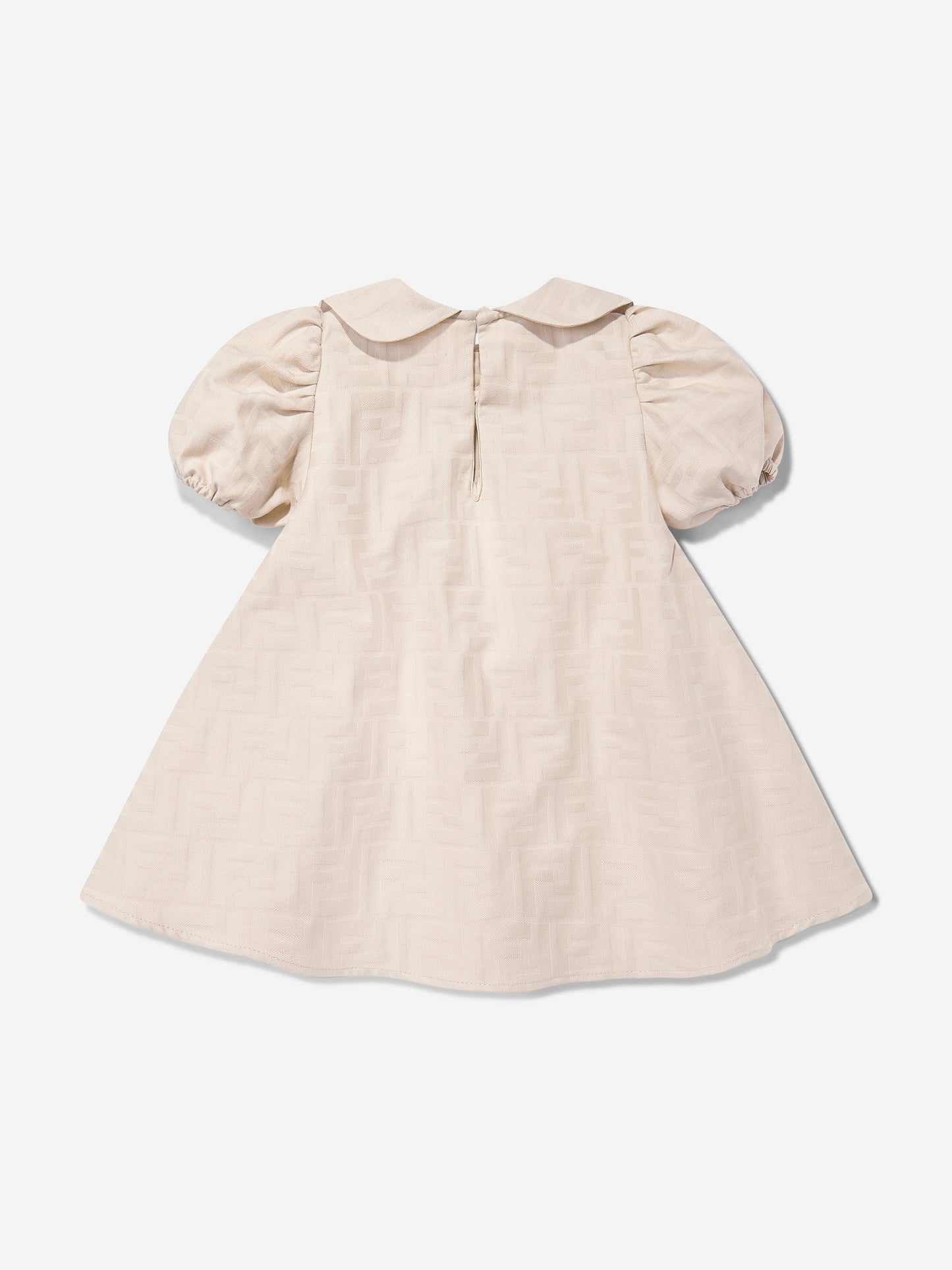 Fendi Baby Girls FF Jacquard Logo Dress in Beige