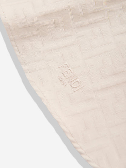 Fendi Baby Girls FF Jacquard Logo Dress in Beige