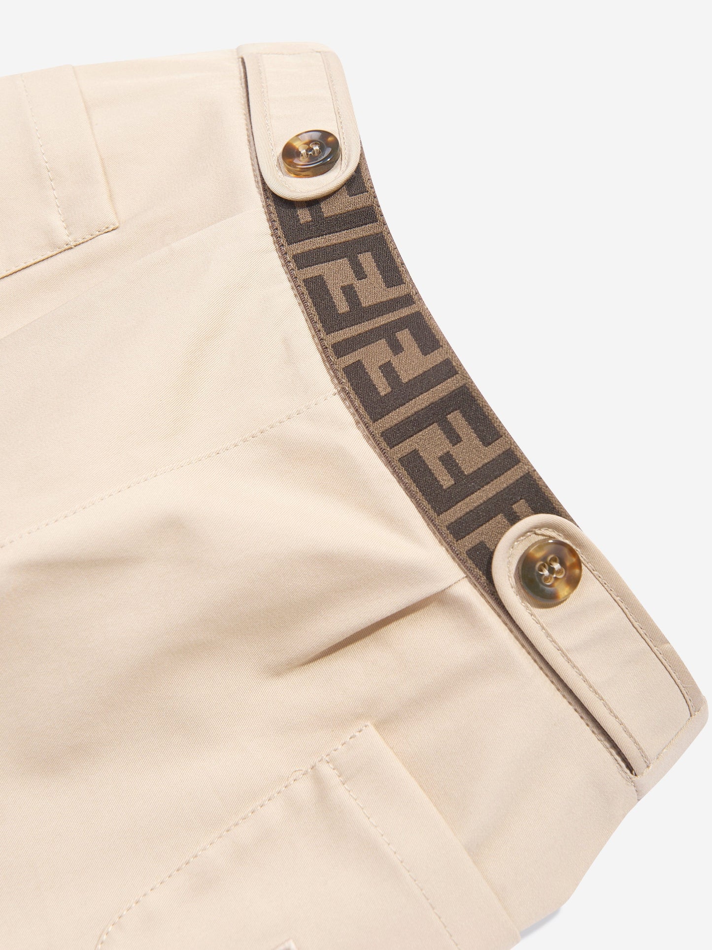Fendi Baby Girls Stretch Gabardine Trousers in Beige