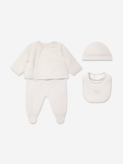 Fendi Baby 3 Piece Babygrow Set in Beige