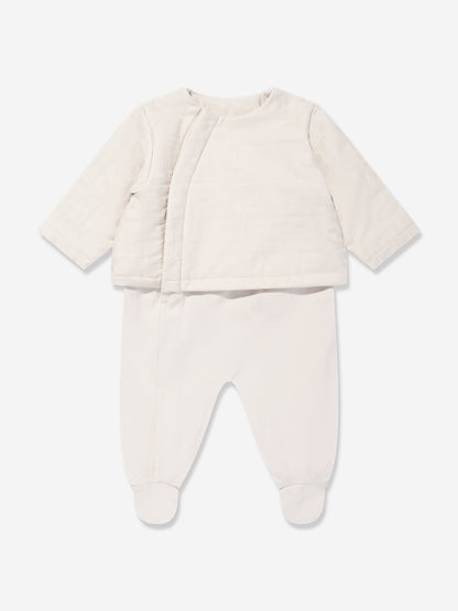 Fendi Baby 3 Piece Babygrow Set in Beige