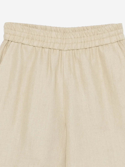 Fendi Boys Linen Bermuda Shorts in Beige