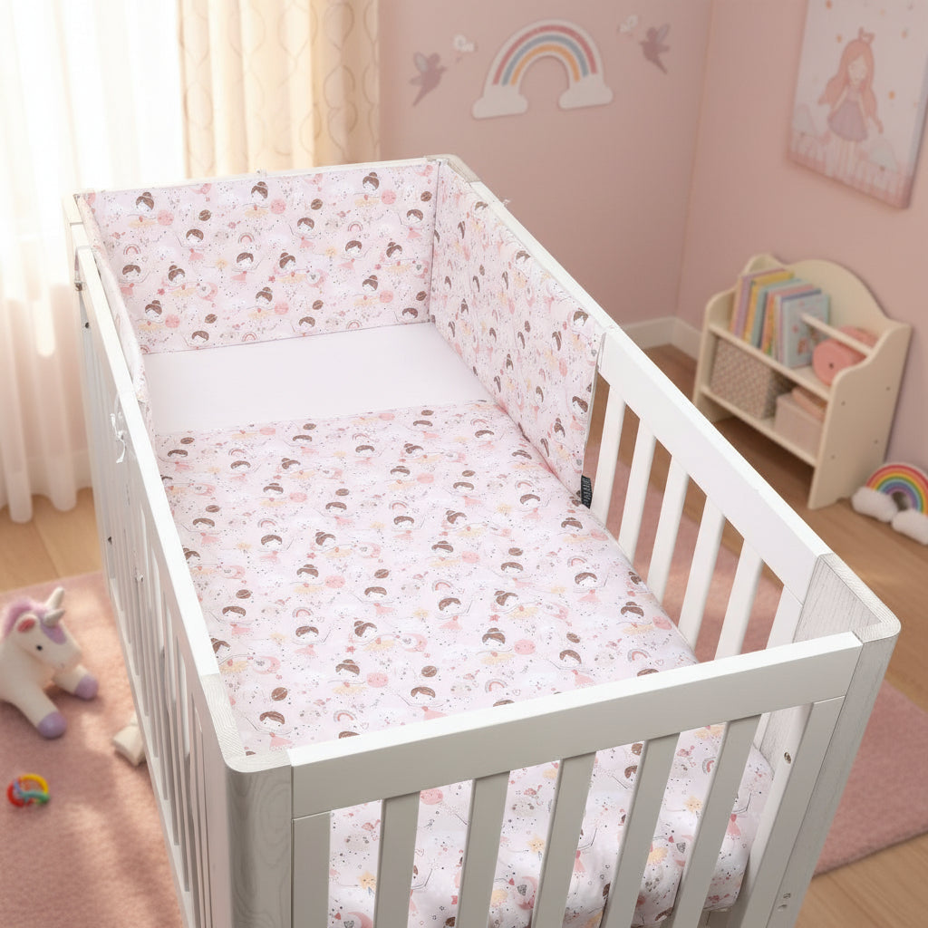 Fairy Organic Cotton Toddler 3 Piece All-in-One 4.0 Tog Quilt Bedding Set with Bumper