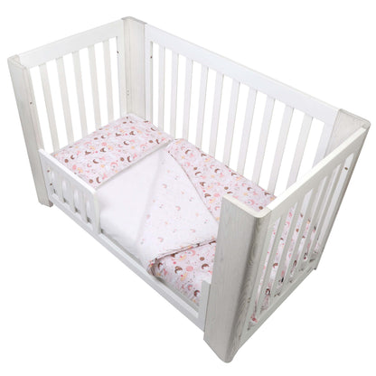 Fairy Organic Cotton Toddler 3 Piece All-in-One 4.0 Tog Quilt Bedding Set with Bumper