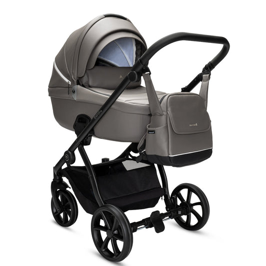 Noordi Fjordi V2 Leather 2in1 Pushchair with ThermoCot™ Carrycot, Stone Grey