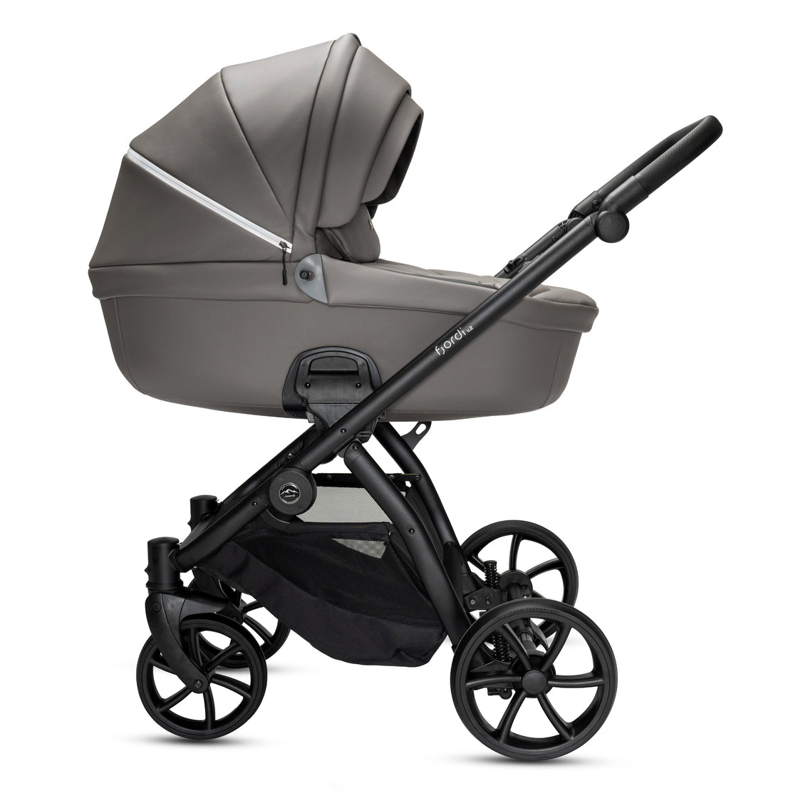 Noordi Fjordi V2 Leather 2in1 Pushchair with ThermoCot™ Carrycot, Stone Grey