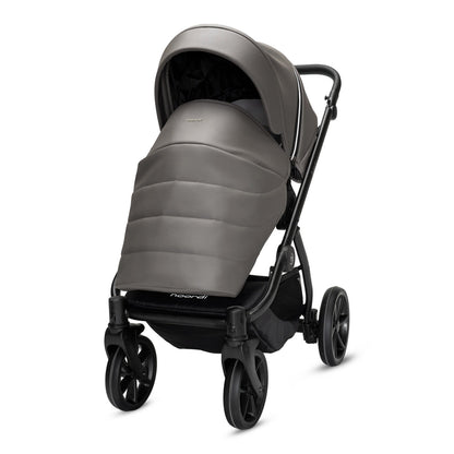 Noordi Fjordi V2 Leather 2in1 Pushchair with ThermoCot™ Carrycot, Stone Grey