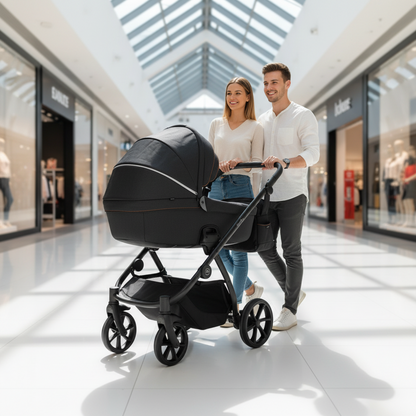 Noordi Fjordi V2 2in1 Pushchair with ThermoCot™ Carrycot, Voyager Black