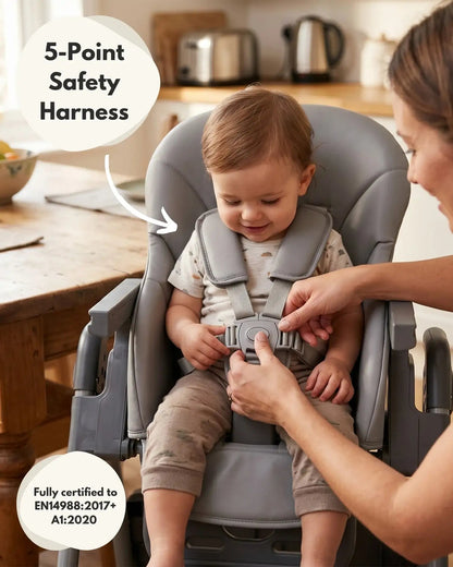 Flare Foldable High Chair - Grey