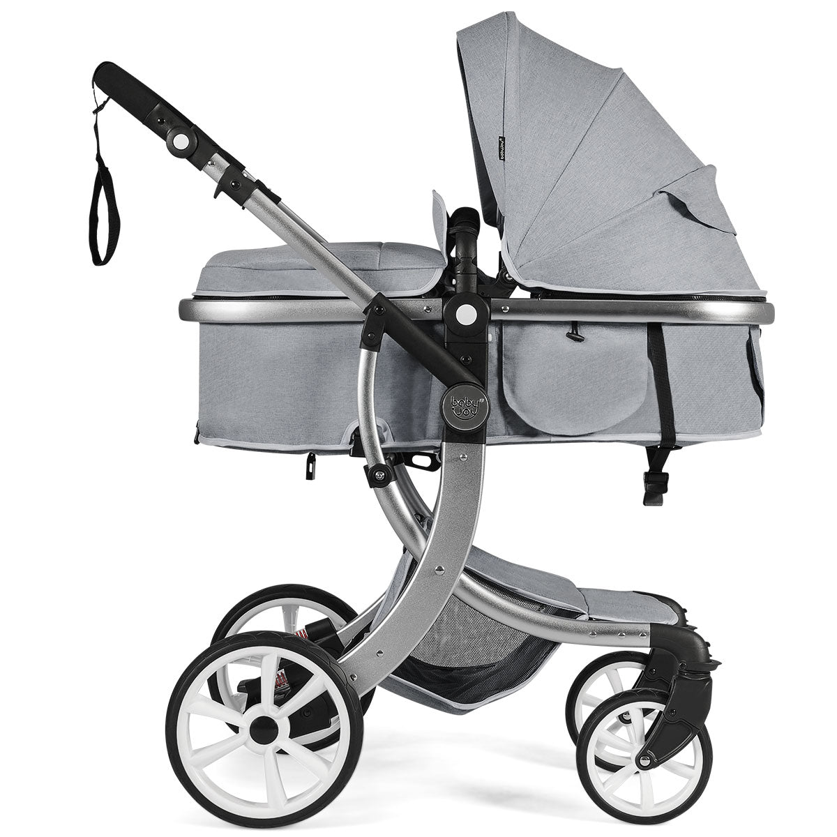 2 in 1 Foldable Baby Stroller with Rain Cover and Mosquito Net-Beige