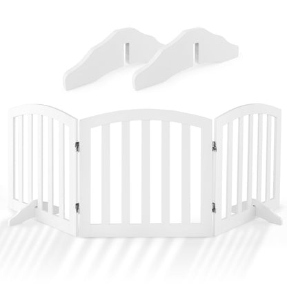 61 cm Height Safety Fence with 2 PCS Support Feet for Dog Cat Baby-White