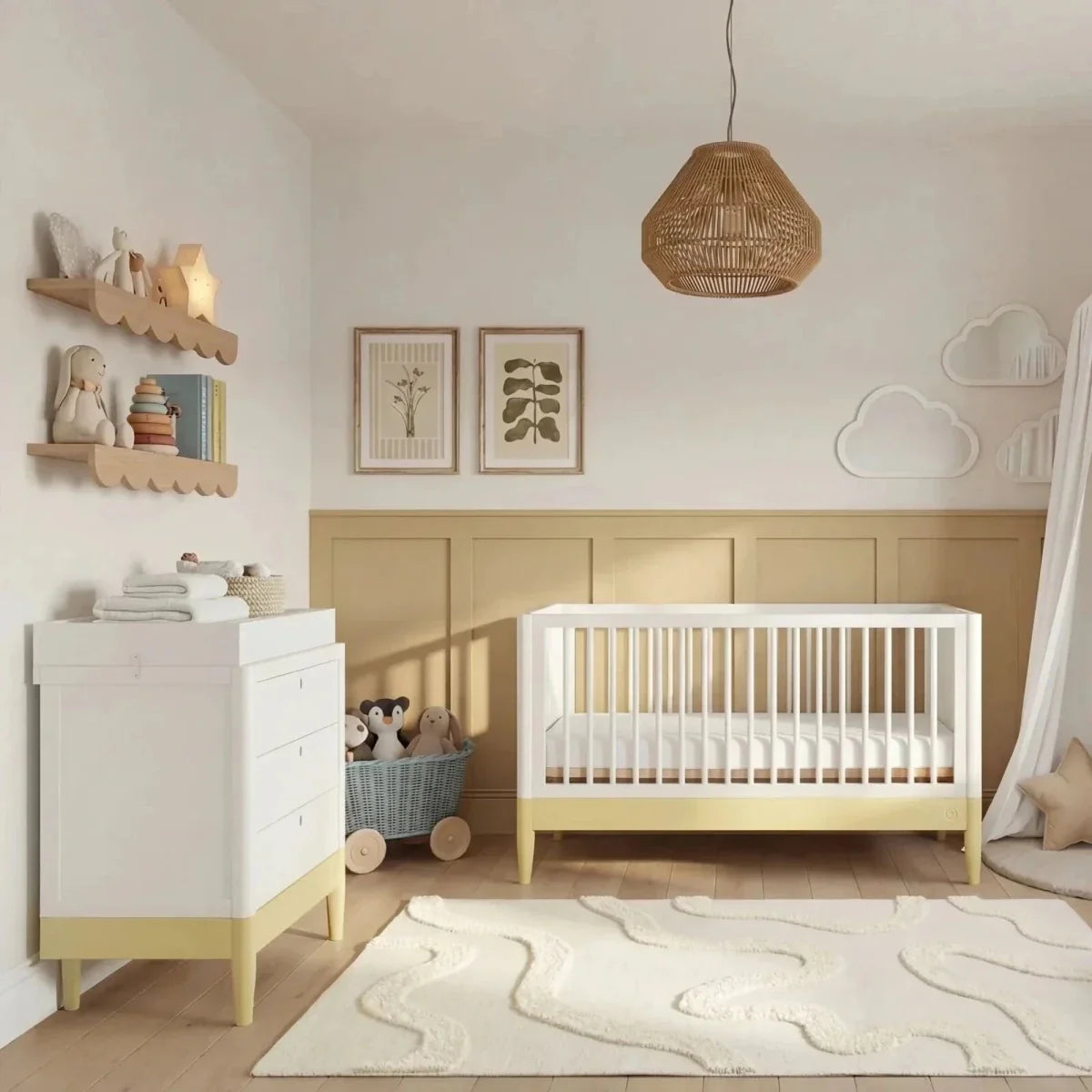 Gaia Baby Eos Dresser - Primrose Yellow/White