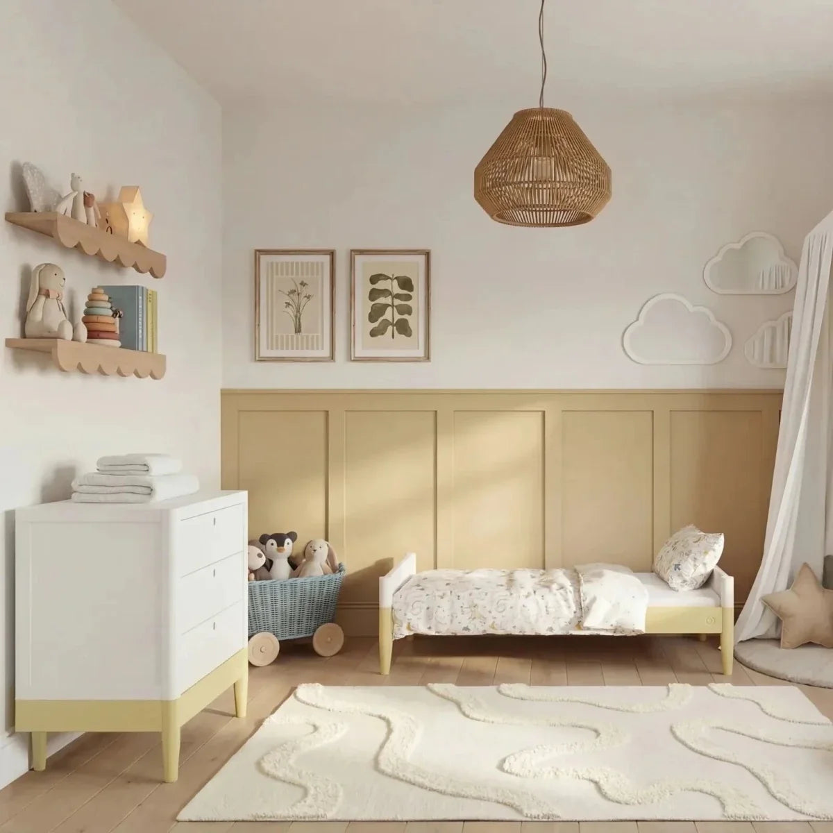 Gaia Baby Eos Dresser - Primrose Yellow/White