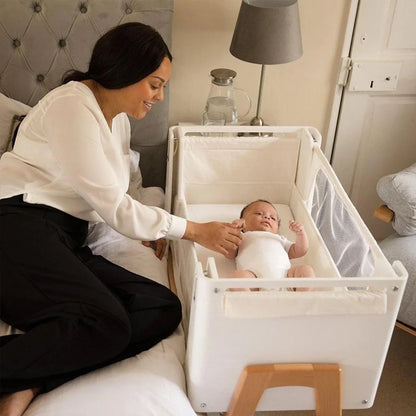 Gaia Baby Hera Bedside Crib² - White/Natural