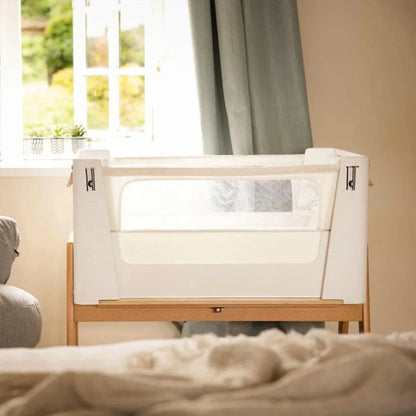Gaia Baby Hera Bedside Crib² - White/Natural
