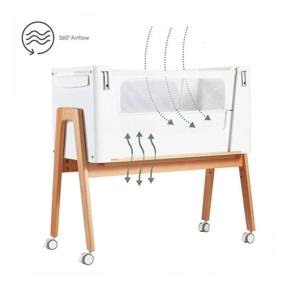 Gaia Baby Hera Bedside Crib² - White/Natural