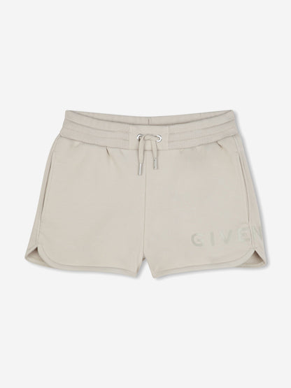 Givenchy Girls Logo Shorts in Beige