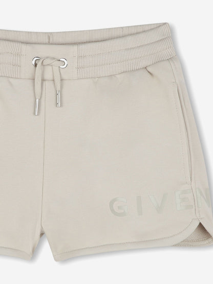 Givenchy Girls Logo Shorts in Beige