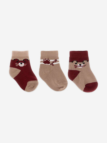 Guess Baby 3 Pack Socks Set in Brown