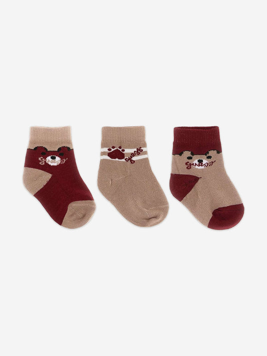 Guess Baby 3 Pack Socks Set in Brown