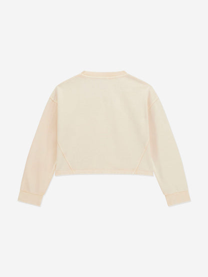 Guess Girls Oversized Logo Sweatshirt in Ivory