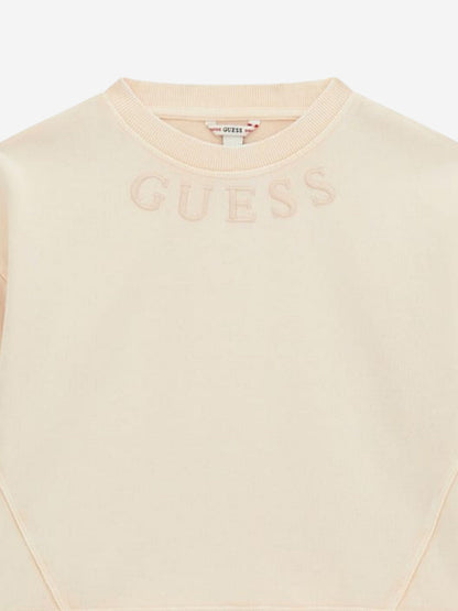 Guess Girls Oversized Logo Sweatshirt in Ivory