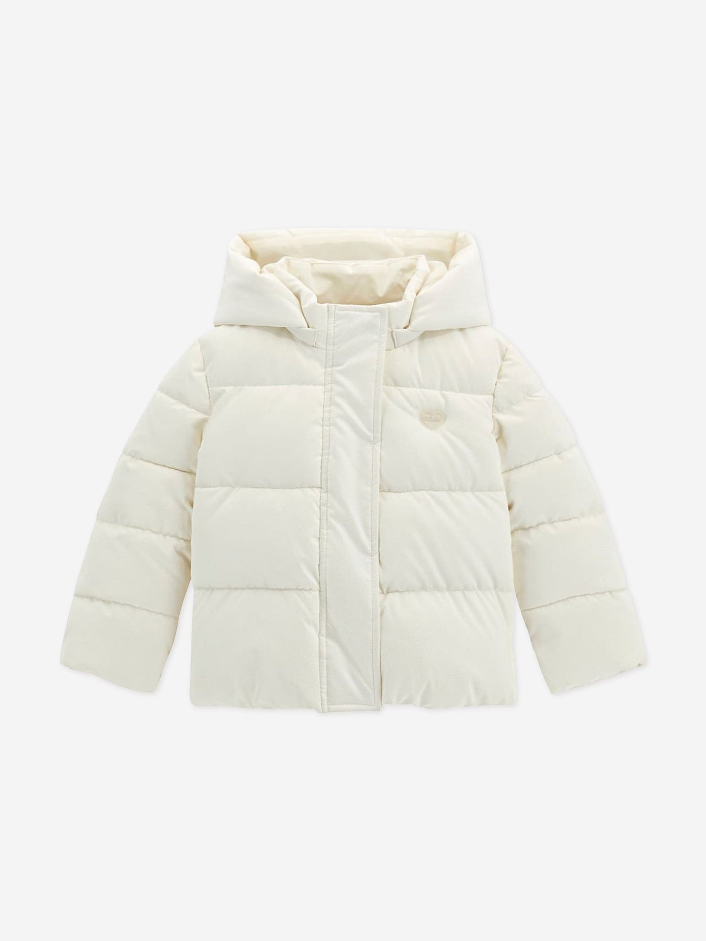 Guess Girls Hooded Puffer Jacket in Ivory