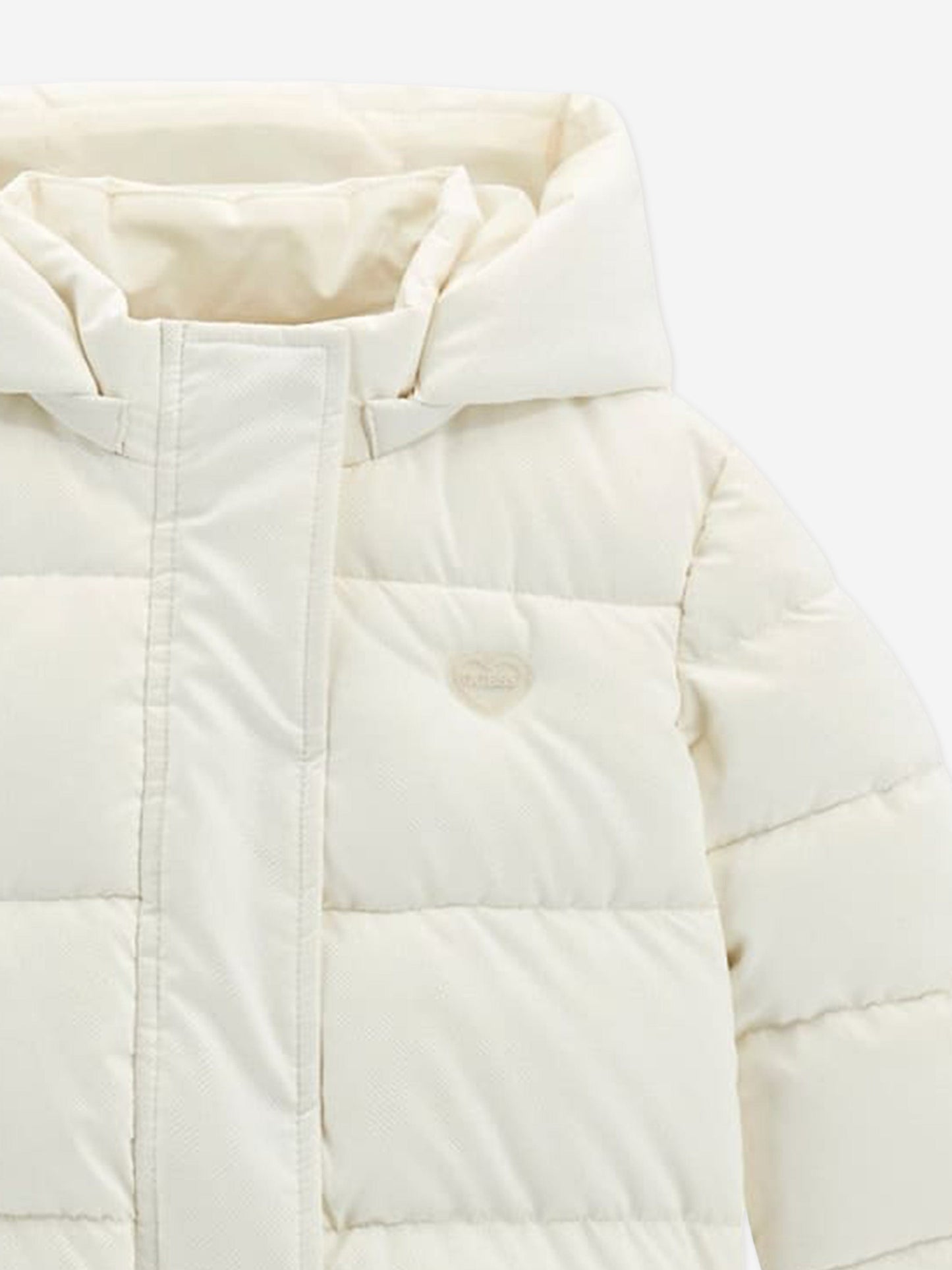 Guess Girls Hooded Puffer Jacket in Ivory
