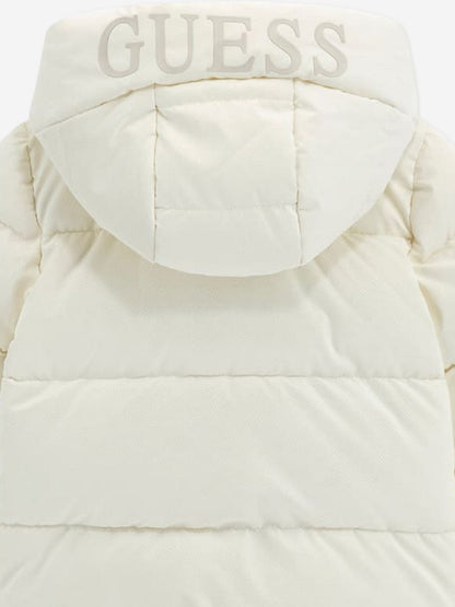 Guess Girls Hooded Puffer Jacket in Ivory