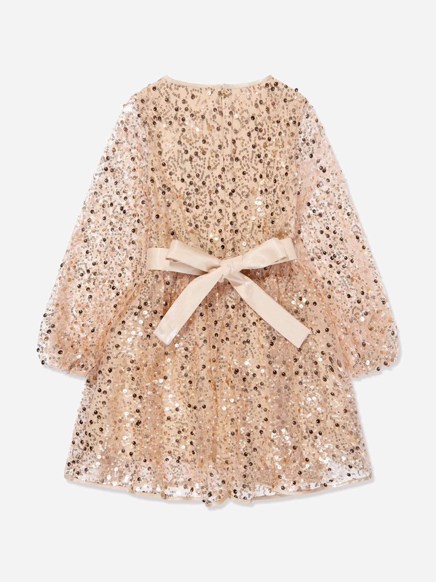 Guess Girls Sequin Tulle Dress in Beige