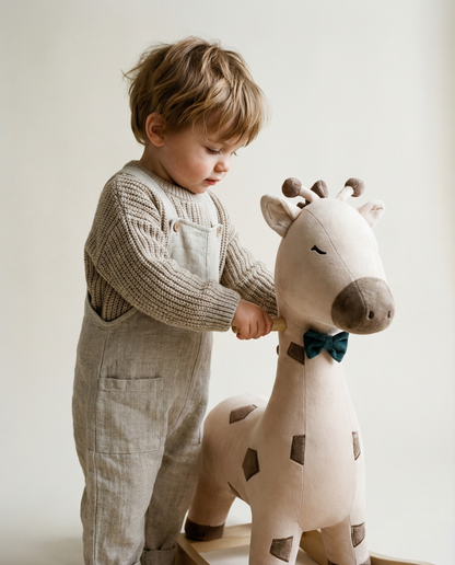 Freddie the Giraffe Rocker – Soft Plush & Wood Ride-On Rocking Toy