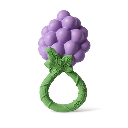 Hochet et anneau de dentition pour bébé Oli &amp; Carol, motif raisin