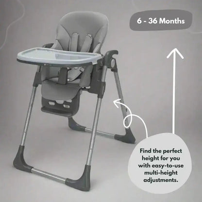 Flare Foldable High Chair - Grey
