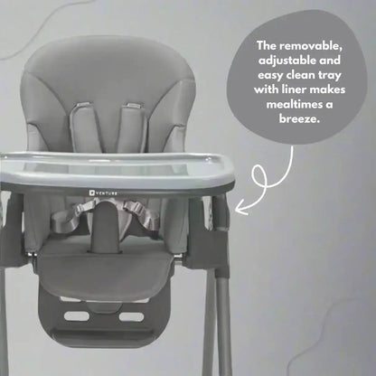Flare Foldable High Chair - Grey