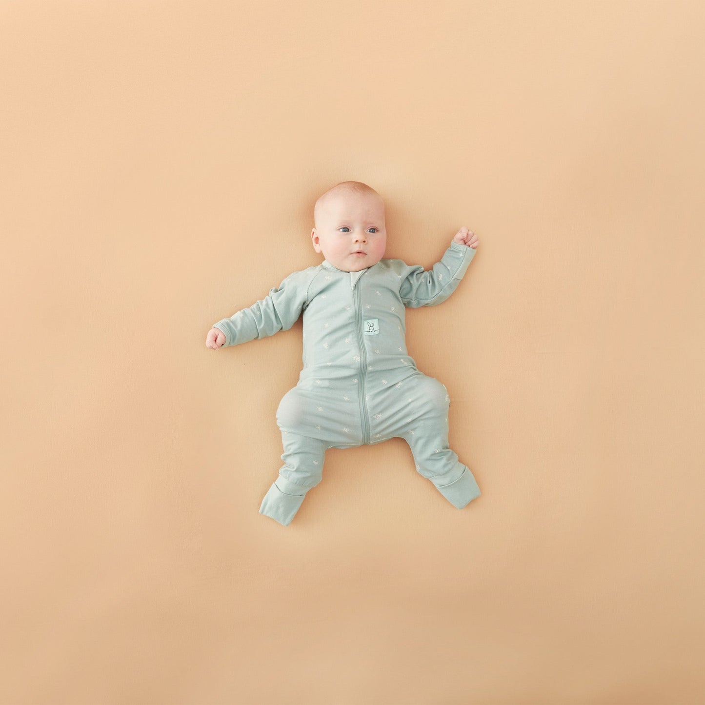 ergoPouch - Organic Layers Long Sleeve Babygrow Sage - Mild 0.2 TOG