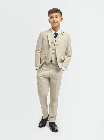 House Of Cavani Boys Hampton Suit in Beige