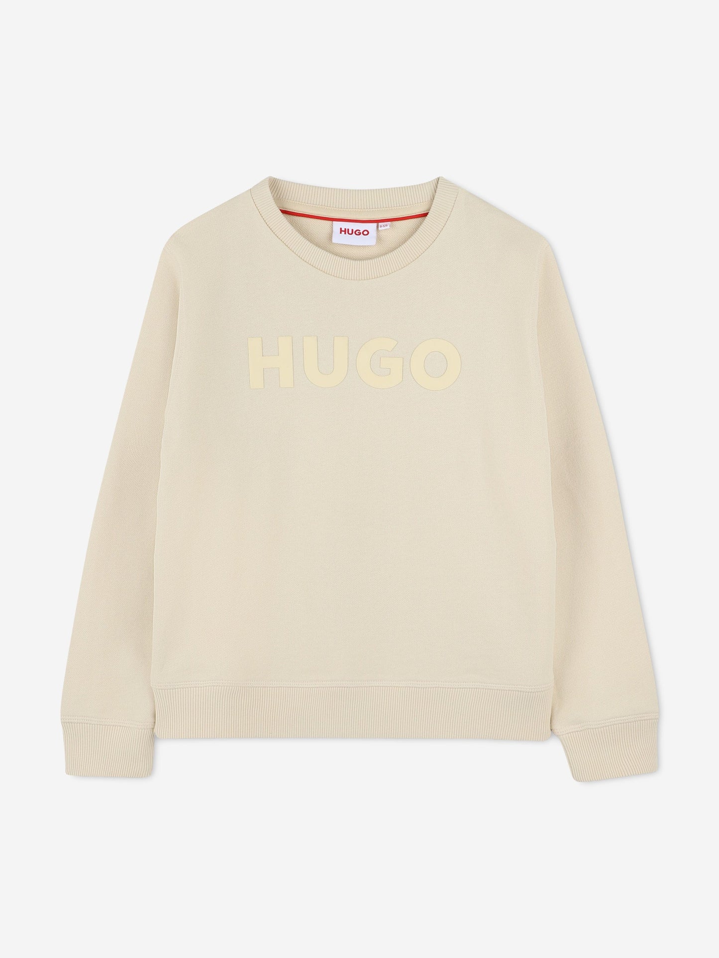 Hugo Boys Logo Print Sweatshirt in Beige