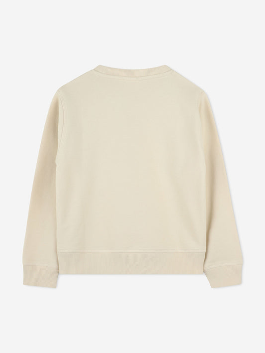 Hugo Boys Logo Print Sweatshirt in Beige